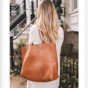 Reversible Faux Leather Tote by STREET LEVEL